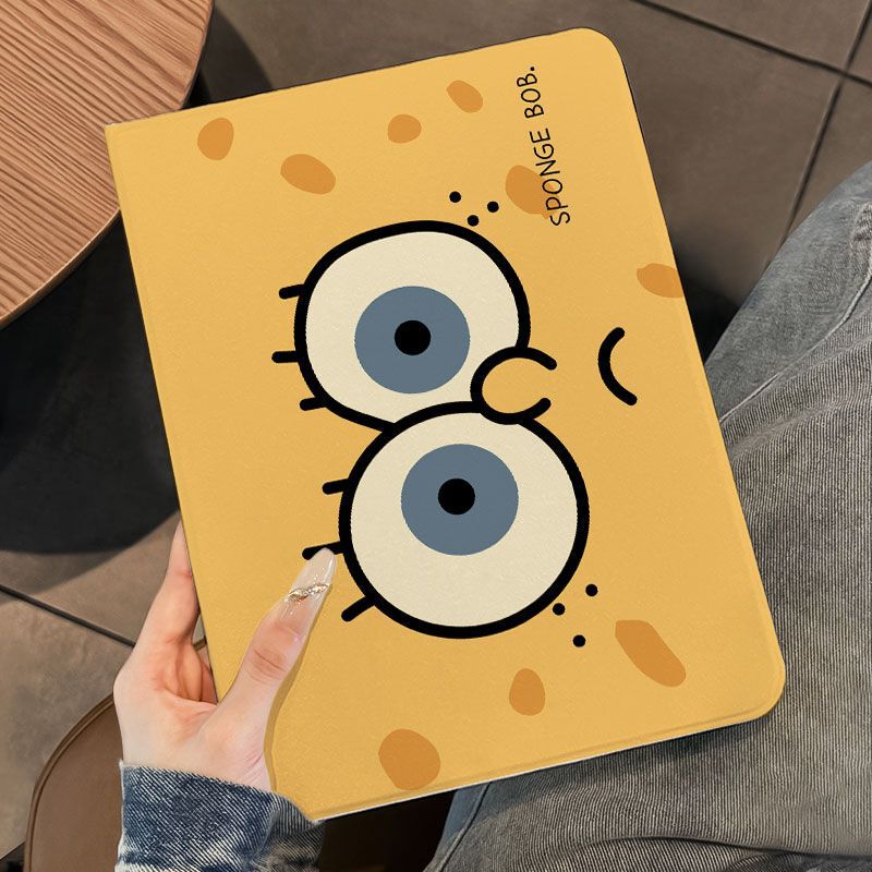Spongebob Squarepants iPad Protective Case 10Th Generation Book-Style Apple Air6 with Pen Slot Min6/5 Full 10.2 Tablet Case