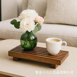 亚马逊实木托盘拜见木质家用收纳托盘相思木肥皂架蜡烛台实木托架