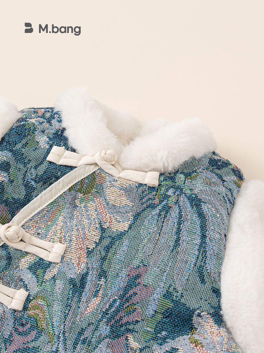 Yubao ropa para niños niñas vestidos de flores chinas otoño invierno nuevo estilo chino vestido de flores retrógradas