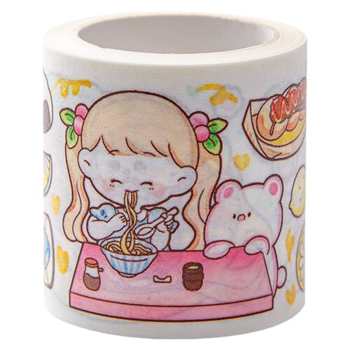 Creative special oil tape and paper pocket stickers Fresh and cute character DIY material release decorative pocket tape