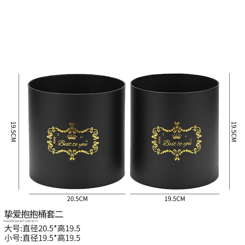 Flor abrazo cubo mini tulipán abrazo cubo pequeño cilindro conjunto tres flores redondas caja de regalo caja de ramo