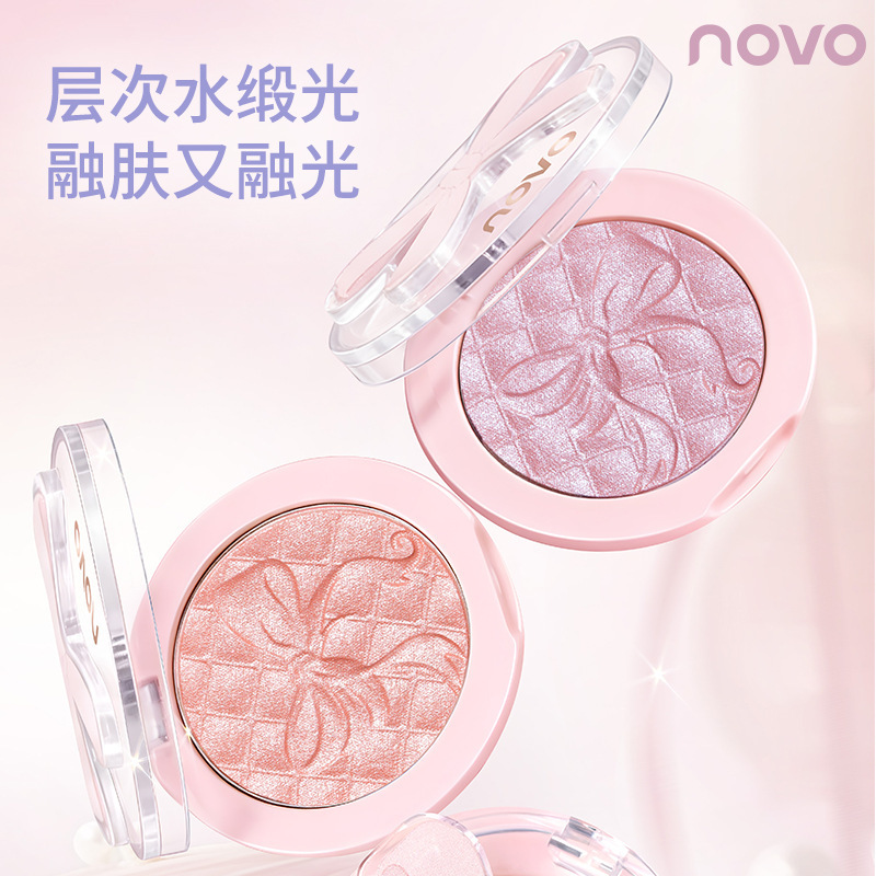 Novo pink satin ballet single color blush high gloss pearlescent blush purple whitening vitality natural makeup affordable makeup