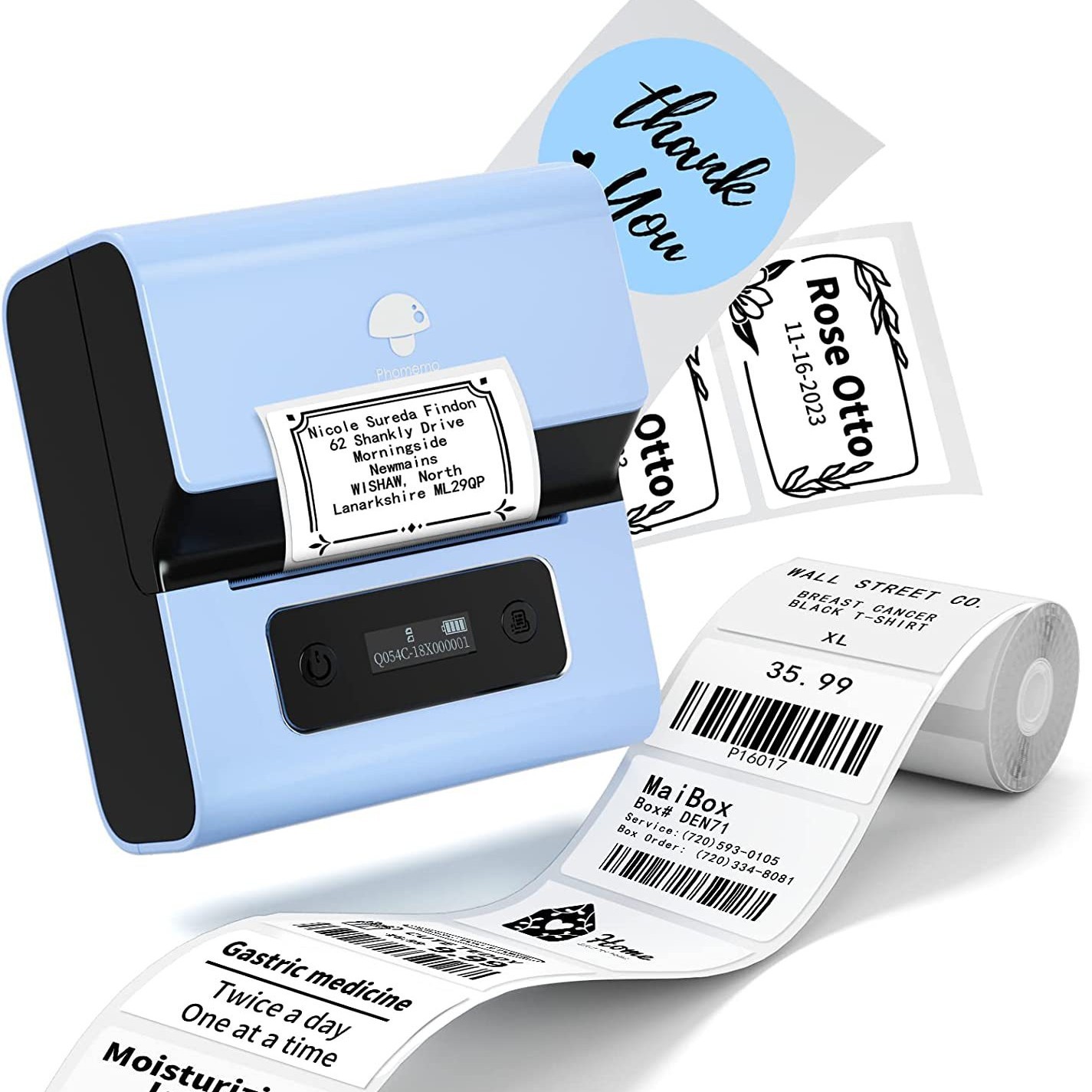 Impresora de Etiquetas Comercial Phomemo M110, Mini Impresora Térmica Portátil Bluetooth, Impresora Transfronteriza, Logotipo al por Mayor