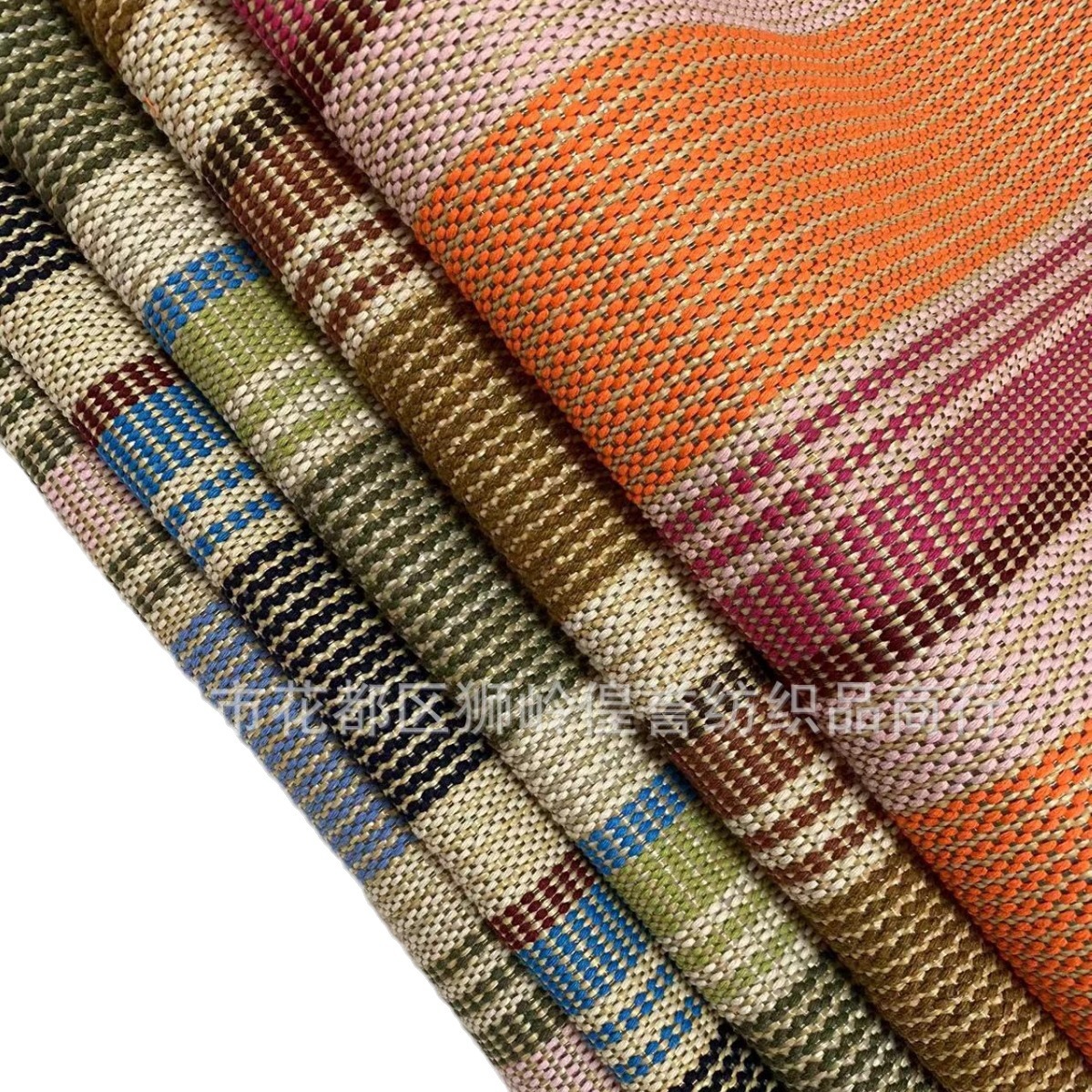 色织布民族风高端红色平纹色織时装精细提花欧美色织PP草编织