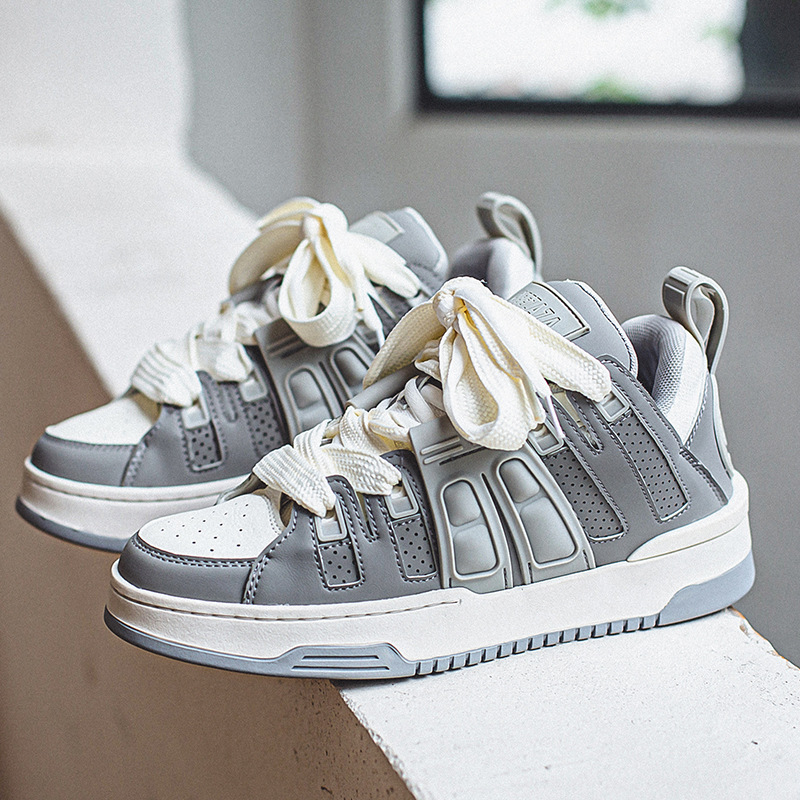 Versatile Solid Colour Casual Shoes For Men Thick Sole Trainers_voghion.com