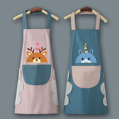 2022 new Korean style waterproof and oil-proof apron for women's home kitchen cooking and catering cute work clothes apron for men