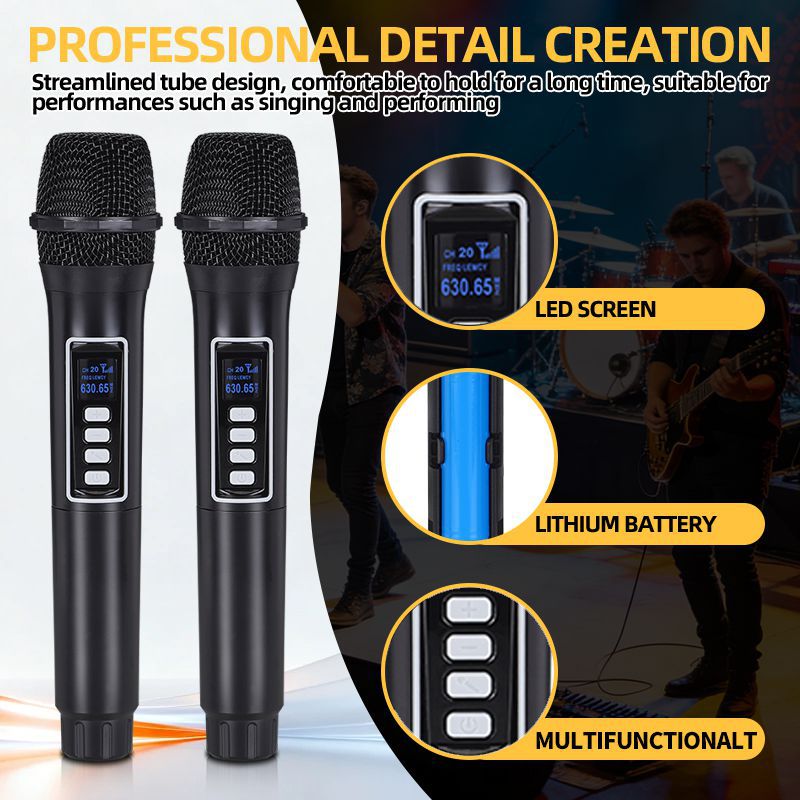 Cross-Border 2.4g Wireless Microphone Charging One-To-Two Home Sound Card Live Karaoke Professional Handheld Wireless Microphone