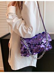 小香風亮片手提包包女2023新款韓版潮時尚單肩斜挎包晚宴包