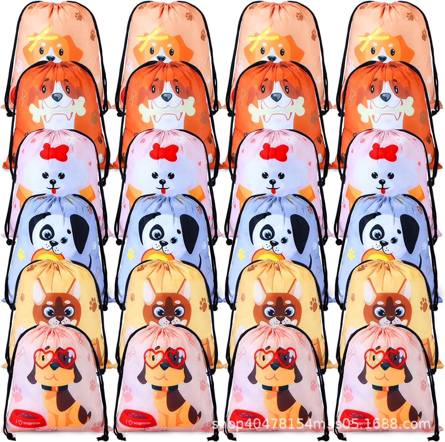 狗狗十二双肩抽绳背包袋子小狗派对便携收纳袋涤纶手提抽绳袋束口