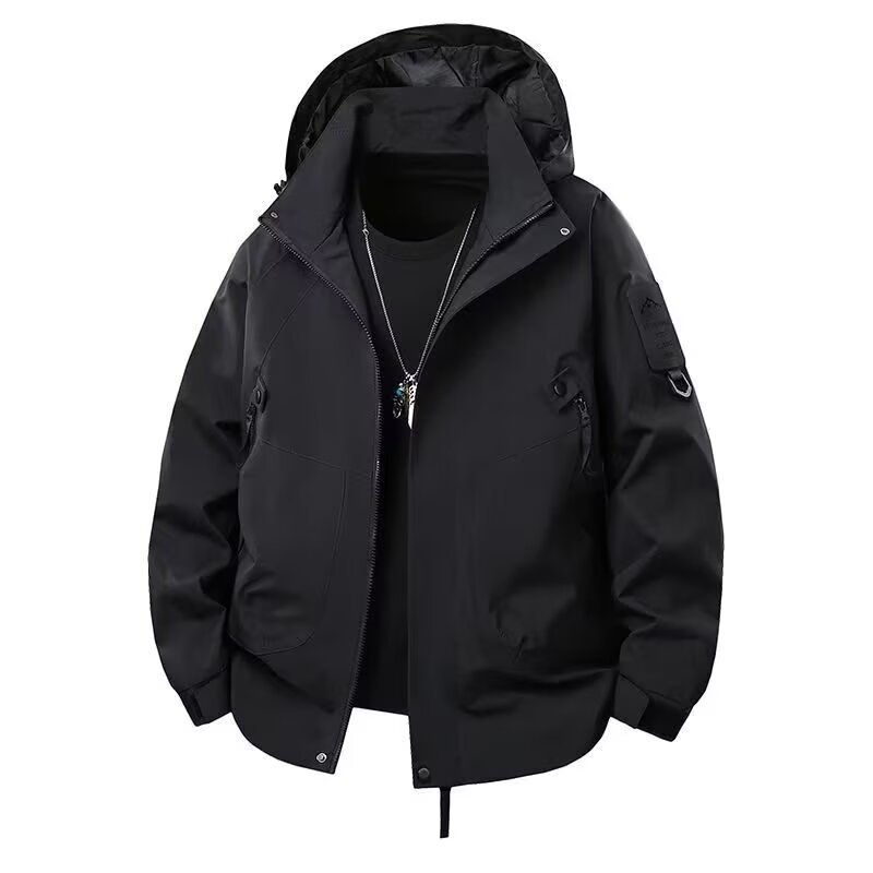 Chaqueta Cortavientos para Exteriores de Poliéster Transpirable para Uso Casual