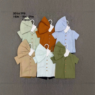Baby Boy 3Pcs Summer Set 6-24M �Ќ��ȼ��L�r�����b ���׃�ͯ�b