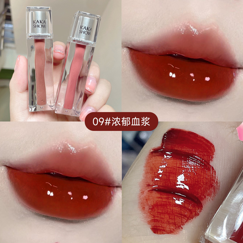 Kakashow透明水光鏡面唇釉薬透明保湿ビープ唇学生党平価マット霧面口紅|undefined