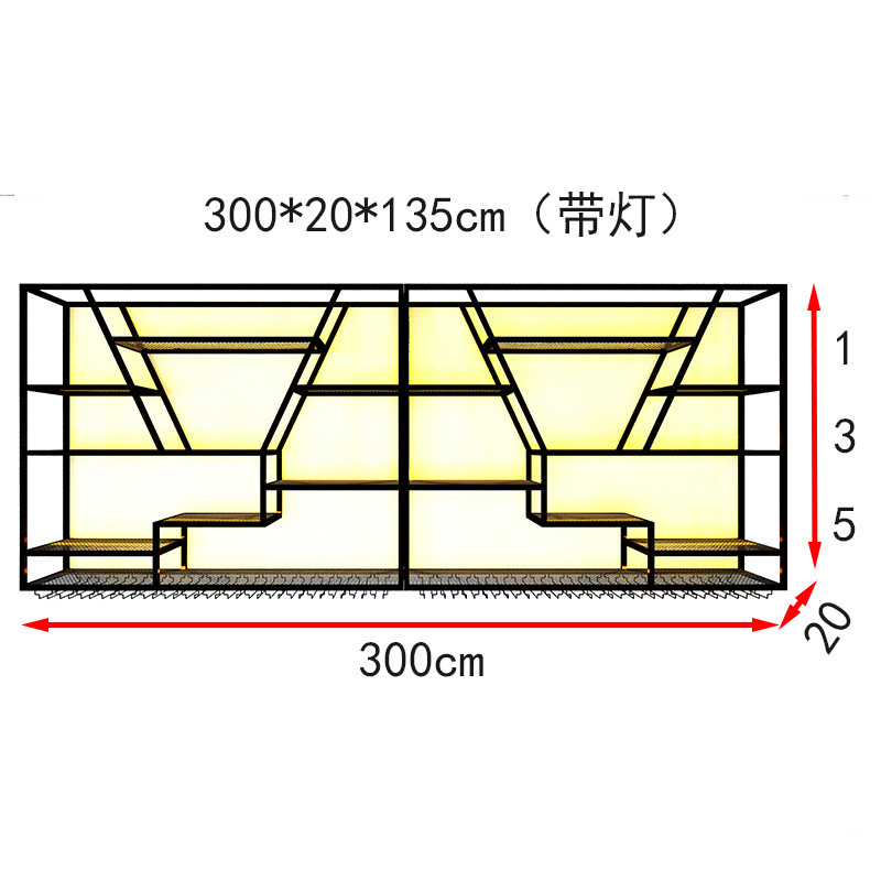 블랙 300*20*135cm (램프 포함)