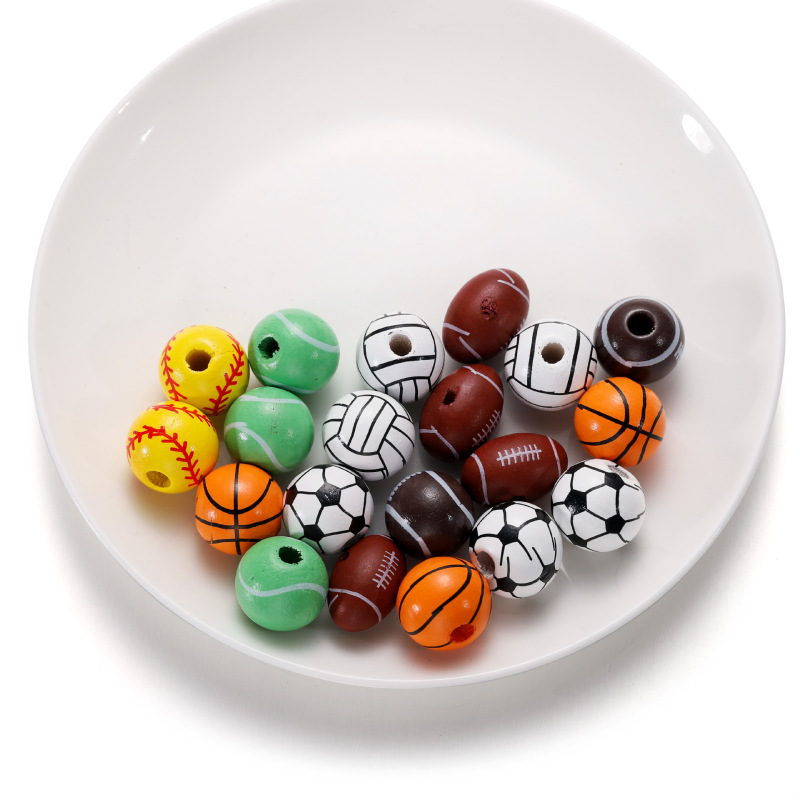 木のボールのバスケットボールの小さい木の玉のカラーの実木のボールのサッカーの玉の散珠の卸売りのアクセサリーの部品|undefined