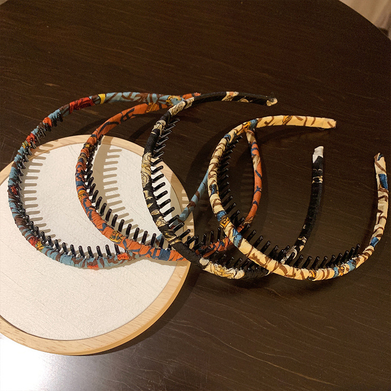 Diadema de estilo coreano al por mayor máscara facial de mujer salir Baita temperamento Diadema con dientes antideslizante presión horquilla cabeza Accesorios