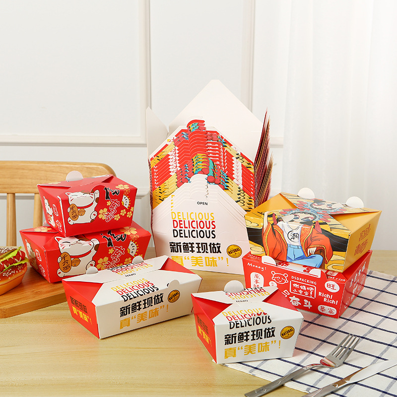 Caja de comida desechable personalizada para llevar caja de embalaje de pollo arroz pollo filete frito caja de piernas de pollo frito estilo coreano image 4