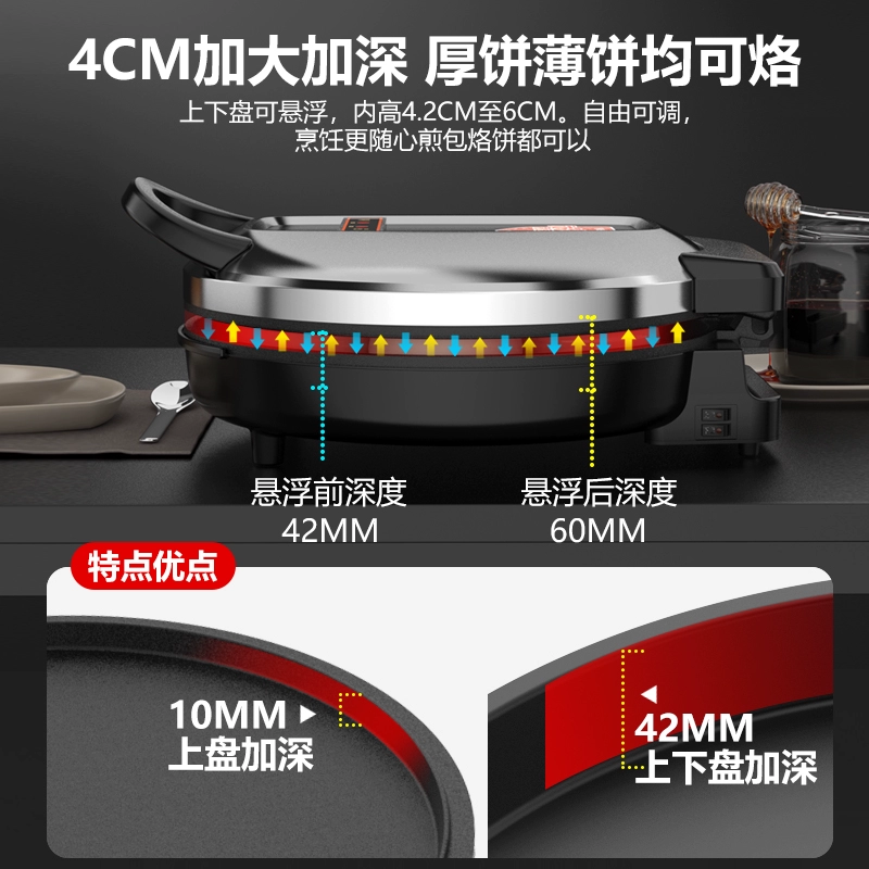 Free shipping electric pancake pan for home double-sided heating new extra large commercial pancake pan with automatic power-off