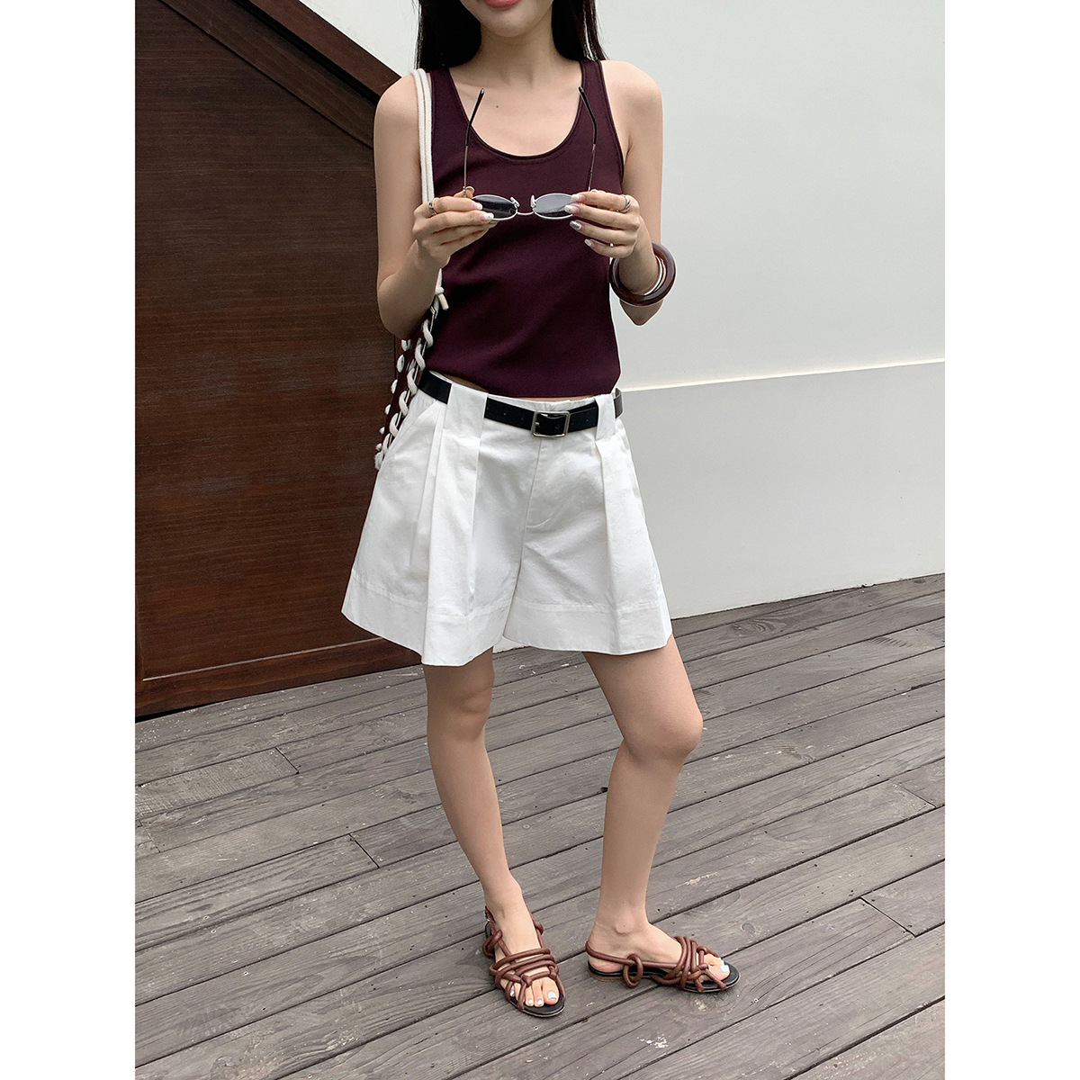 Dreaming DT ETOLIE Light Wear Three-Dimensional Pleated High Waist A- Shapes Women's Outer Wear Summer All-Match Casual Pants