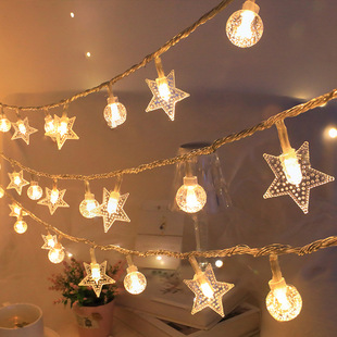 LED solar string star light outdoor camping tent atmosphere light Christmas day color light courtyard decoration light