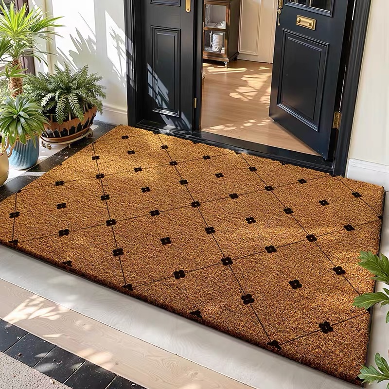 Transfronterizo imitación de palma de coco puerta al aire libre puerta de entrada alfombra antideslizante alfombra de alfombra de pasillo doméstico