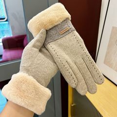 Gloves for women in winter new style cycling warm plus velvet windproof electric car cashmere winter ladies cycling and driving touch screen