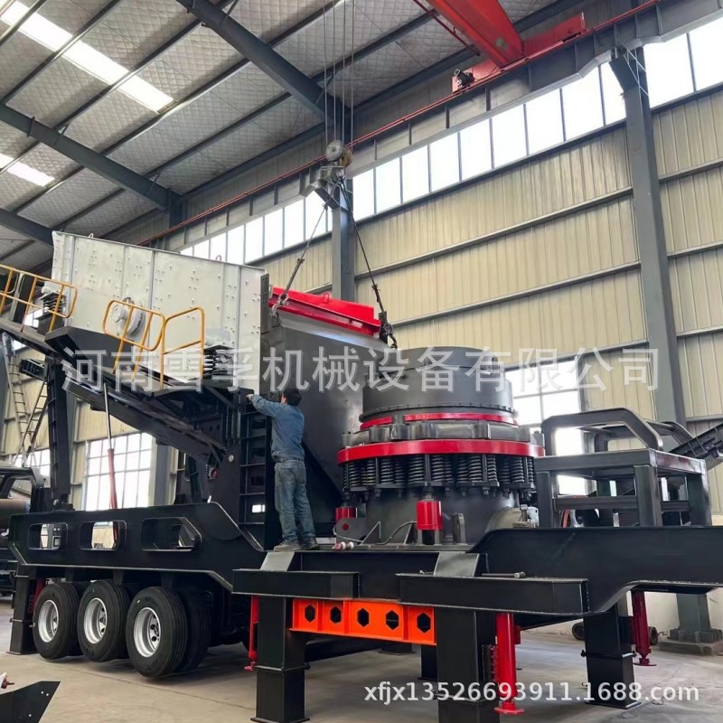 箱式破碎机移动破碎站 可移动石料生产线 油电两用