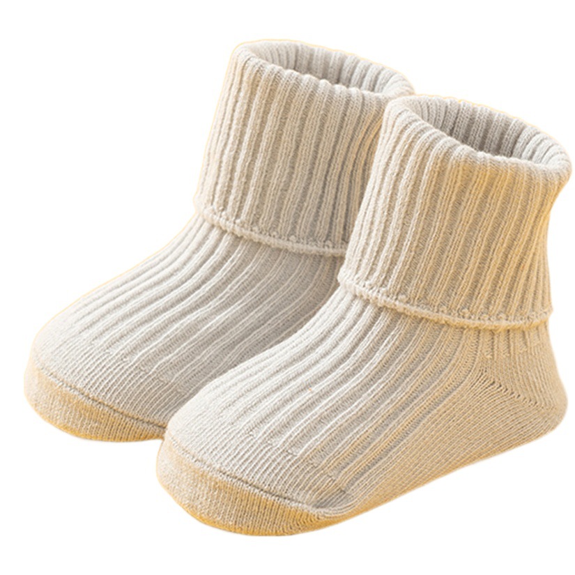 25 calcetines transfronterizos para bebés recién nacidos, una clase de algodón, primavera y otoño, dispensación de pegamento, calcetines de piso de tubo medio para bebés antideslizantes al por mayor 1