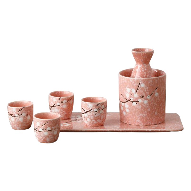 Wine Warmer, Sake Set, Wine Pot, Sushi Shop, Restaurant, White and Rice Wine, Shot Glass, Japanese-Style Household Underglaze Ceramic Tableware