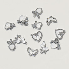 时尚新款合金板材蝴蝶爱心挂件diy手工耳环手链项链吊坠饰品配件