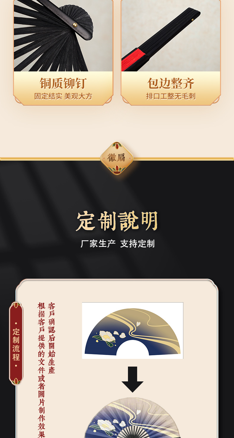中国风10寸绢布空白洒金折扇定 制绢布空白扇子图案题字印制Logo-阿里巴巴