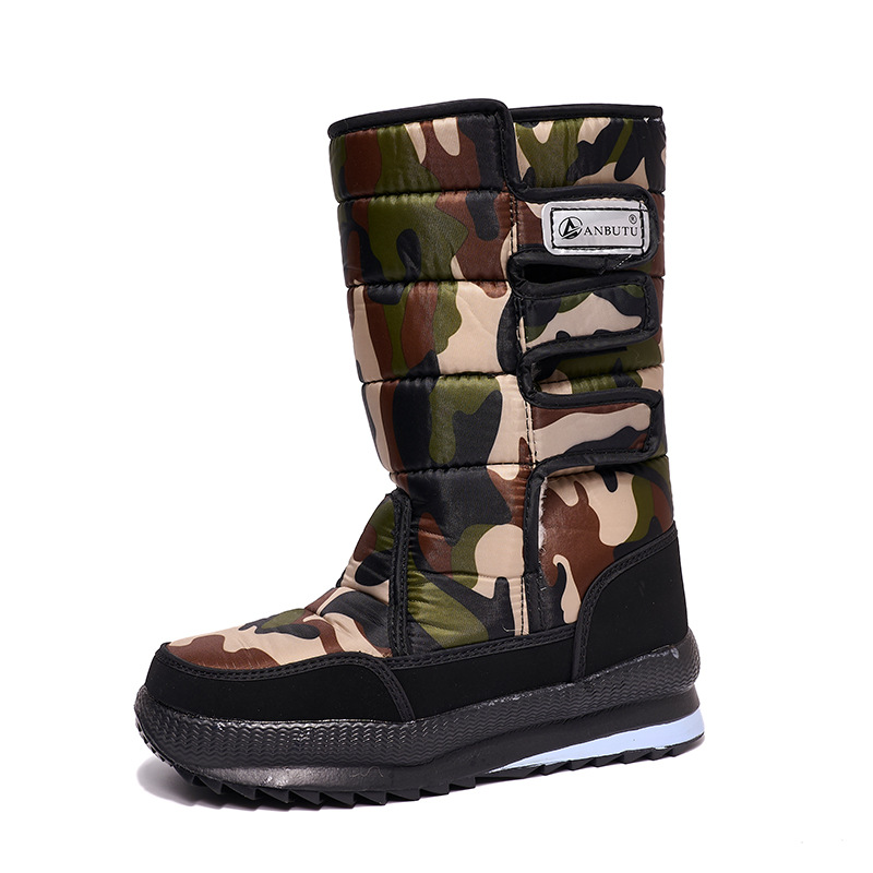 Botas de nieve rusas para comercio exterior, para hombre y mujer, talla grande, forradas con forro polar, gruesas, cálidas, antideslizantes, de algodón para exteriores.