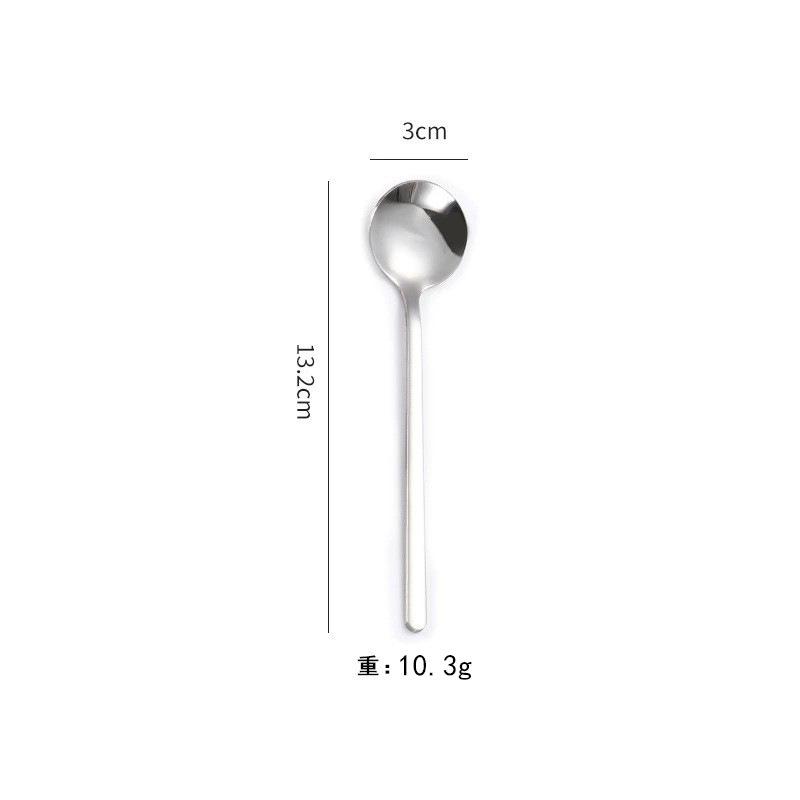 【13cm】작은 원형 스푼 실버 - 네이키드