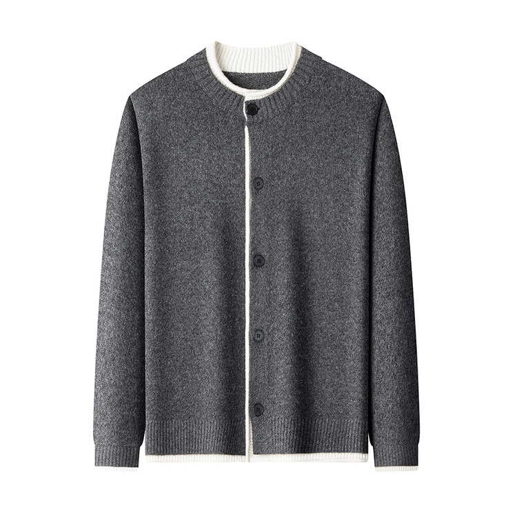 Hombre japonés retro cálido cardigan de cuello redondo otoño y invierno suelta camiseta de punto casual de alta calidad abrigo suéter