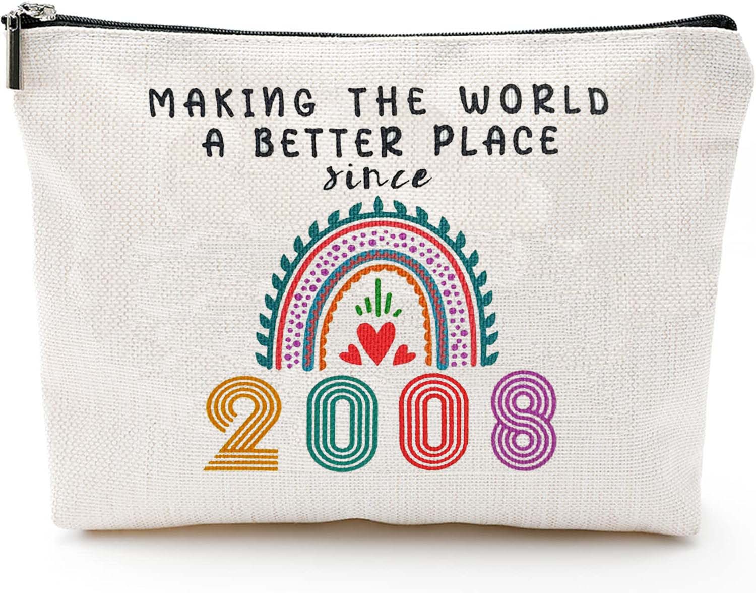 Transfronterizo Amazon explosivo cumpleaños impresión doble cara bolsa de maquillaje bolsa de almacenamiento bolsa de cremallera multifuncional para mujeres