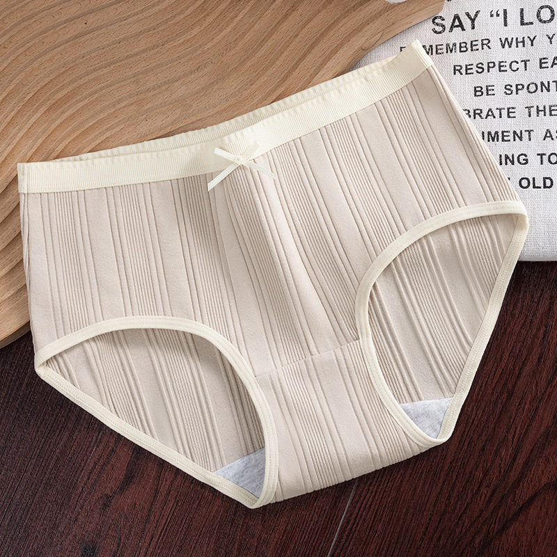 Entrepierna antibacteriana de algodón para mujer sin costuras pantalones cortos de cintura media pantalones cortos triangulares para niñas cabeza ropa interior de algodón transpirable para niñas