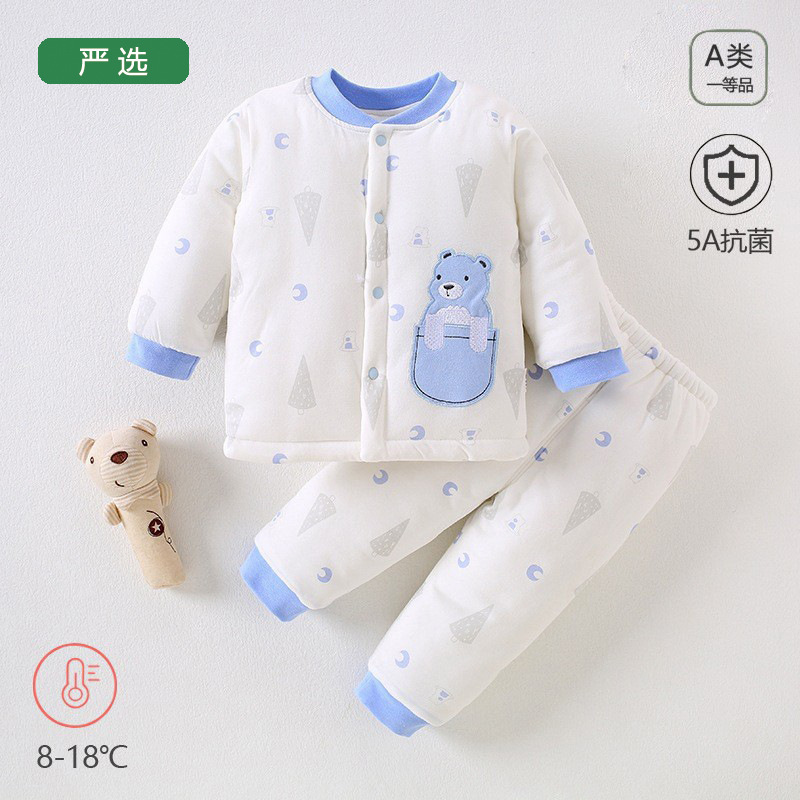 冬季婴儿分体衣服a纯棉保暖新生儿宝宝加厚棉服棉袄儿童棉衣套装