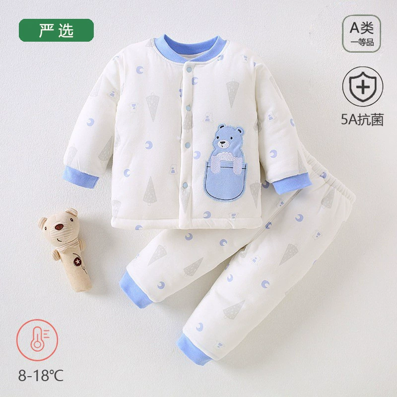 Зимняя детская разделенная одежда а хлопчатобумажная теплая новорожденная толстая хлопчатобумажная куртка для детей