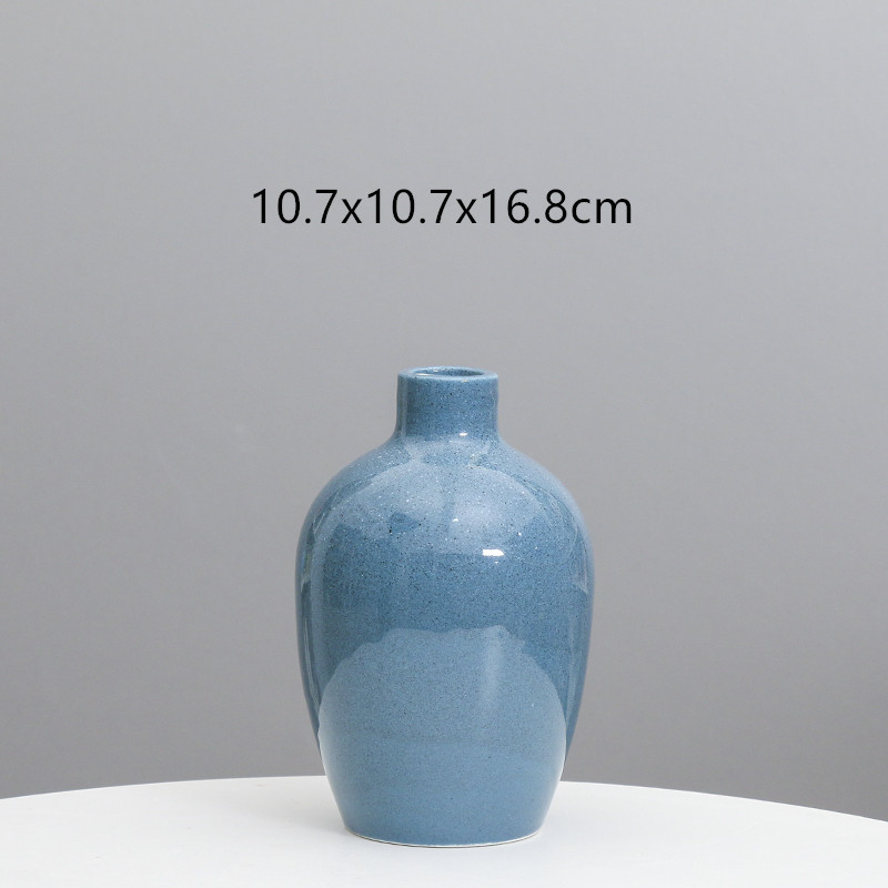 Estilo europeo de cerámica creativa pequeño florero seco arreglo de flores hogar salón decoración simple cerámica florero dispositivo