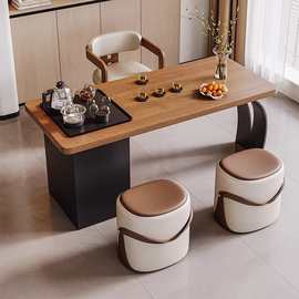 2025新款小型高端茶台轻奢现代高级感泡茶桌实木办公一体阳台茶桌