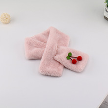 新品款立体红樱桃毛领仿皮草仿獭兔毛围巾女冬毛绒毛毛保暖围脖