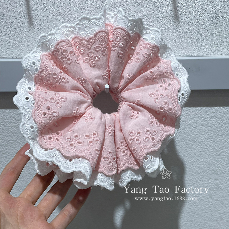 Cuatro capas de algodón hueco anillo de cabello multicapa primavera-verano encaje colorido gran chica coreana de ballet dulce popularidad en línea