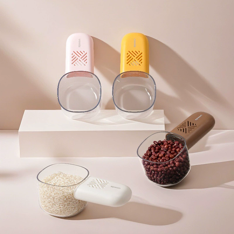 Самостоятельно разработанный прозрачный мерный совок для корма для собак, влагостойкий и защищенный от насекомых совок для кошачьего корма, принадлежности для домашних животных