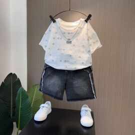儿童套装童装男童2026新款夏季潮牌宝宝衣服时髦痞帅短袖两件套