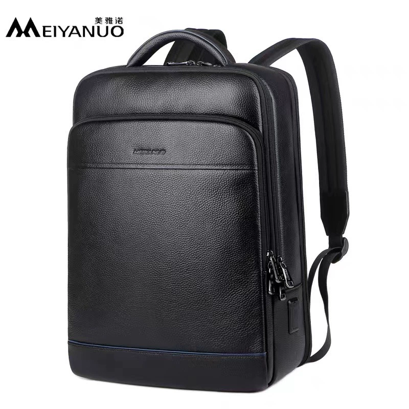 Рюкзак мужской большой вместимости деловая кожаная дорожная сумка компьютерный рюкзак модный тренд Младшая средняя школа Школьники