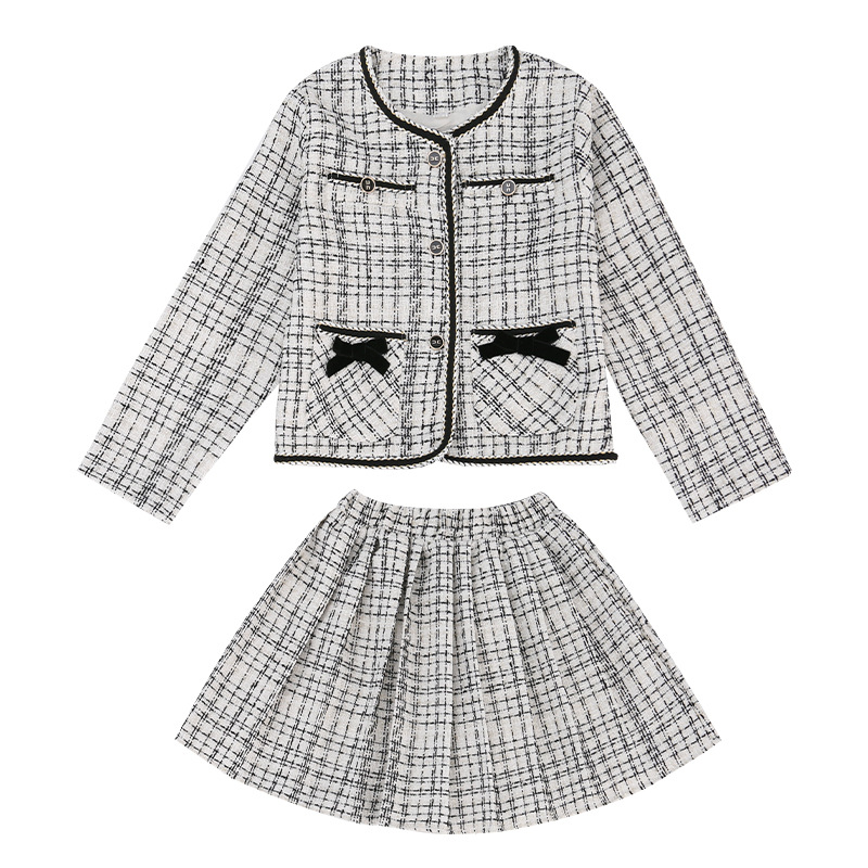 Mädchen Tweed Set Im Kleinen Duft Stil Für Modische Kinder_voghion.com