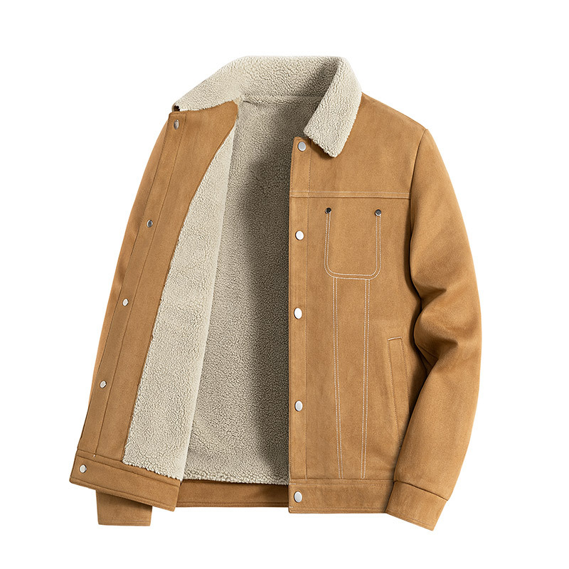 Cashmere invernale in agnello per il tempo libero all'aria aperta da uomo, giacca spessa e morbida, calda e ampia, bavero per persone di mezza età e giovani_voghion.com
