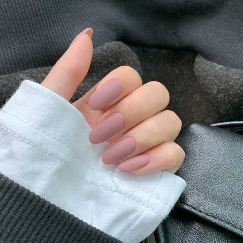 Uñas de uñas de color sólido, uñas largas puntiagudas, uñas de uñas mate mate, parches de uñas falsas, productos terminados al por mayor image 43