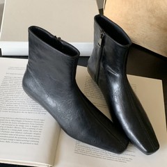 软底气质低跟瘦瘦靴女靴2025秋冬新款时尚百搭侧拉链短靴女时尚潮
