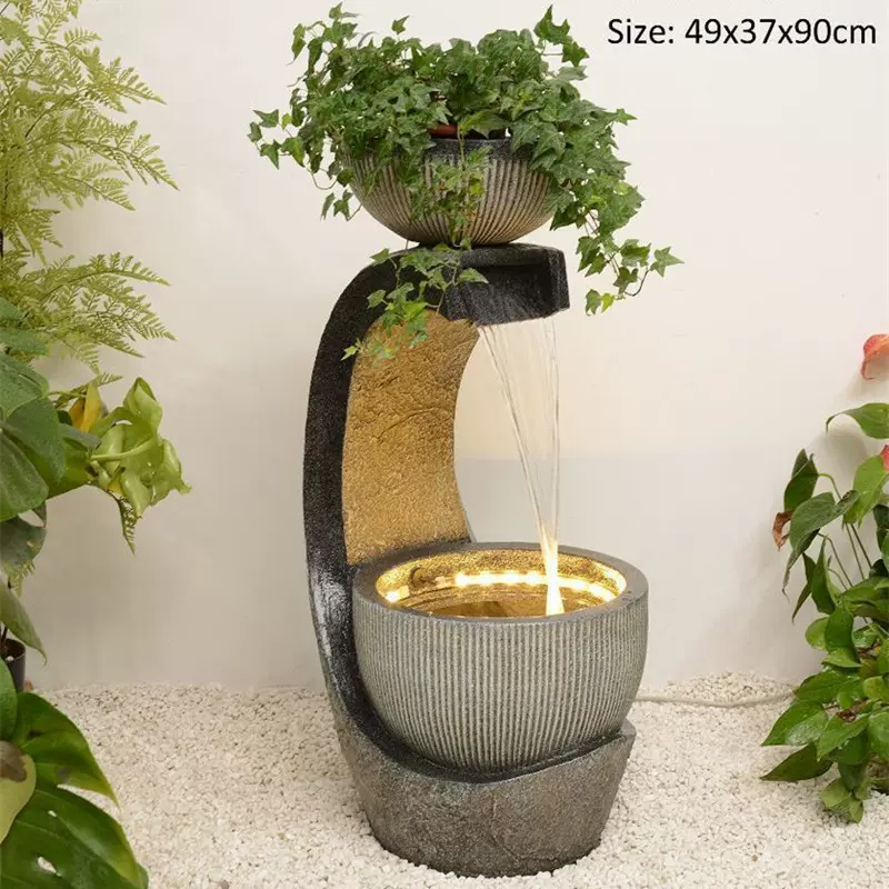假山喷泉风水轮招财流水摆件客厅循环水落地开业礼物办公室装饰品