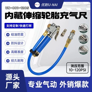 Cross-Border Best-Selling Handheld Inflatable Tire Pressure Gun, Car Tire Pressure Tester with Accessory Kit, Inflation Tool
